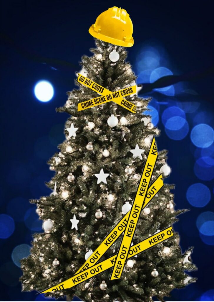 árbol de Navidad y seguridad en navidad y año nuevo
